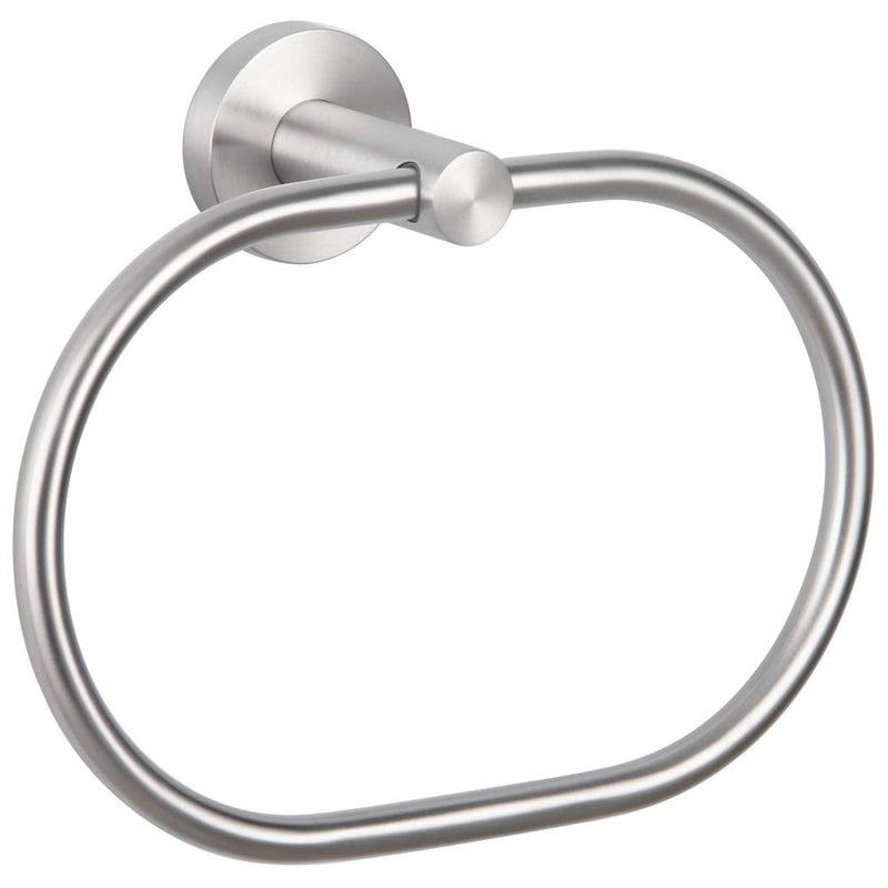 Angle Simple Towel Ring Swivel, SUS 304 Stainless Steel Bathroom Hand Towel Holder, Brushed Nickel - Image 1